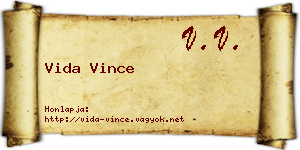 Vida Vince névjegykártya